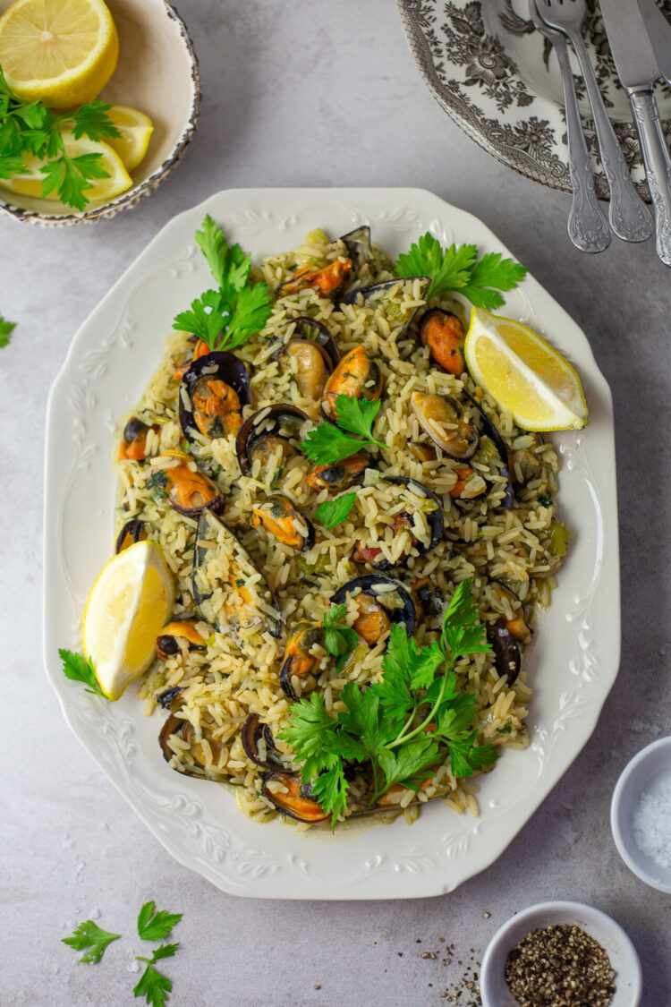 Greek Mussels with Rice Dine With Tasha